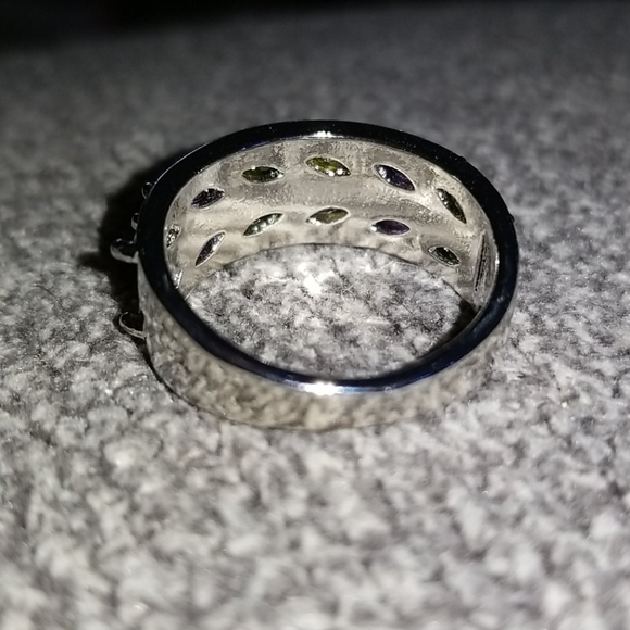 14k Gold Overlay Multi Color Gems Ring - Picture 11 of 11